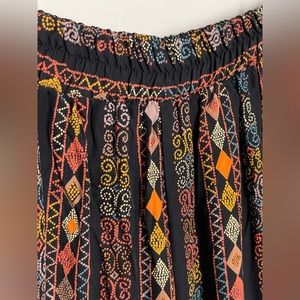Vintage Plus Size Rayon Printed Wide Leg Pants